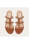 Valentino Rockstud Tyk-Heeled Dias Kvinder Kalveskind Brun