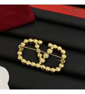 Valentino VLogo Signatur Broche I Resin Perler Med Guld Metal