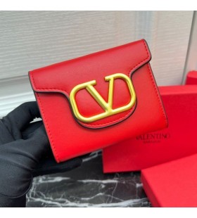 Valentino Lille Alltime Trifold Tegnebog I Kalveskind Rød