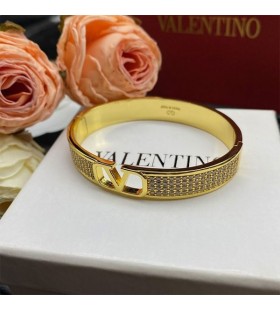 Valentino VLogo Signatur Armbånd I Metal Med Swarovski Krystaller, Guld