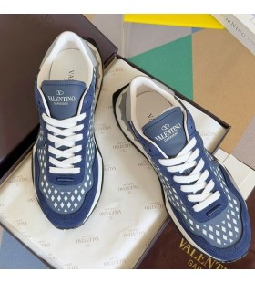 Valentino Lacerunner Sneakers Med VLogo Mænd Grafisk Mesh Blå