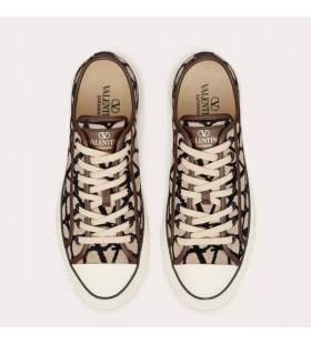 Valentino Totaloop Lav-Top Sneakers Unisex Toile Iconographe Stof Beige