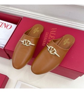 Valentino VLogo Lænket Slip-On Muldyr Kvinder Kalveskind Brun