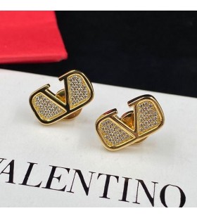 Valentino VLogo Signatur Stud Øreringe Er Udført I Metal Med Krystaller, Guld