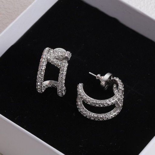 Valentino VLogo Handtekening Oorbellen In Metalen Met Kristallen, Zilver