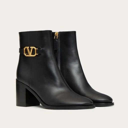 Valentino VLogo Handtekening enkellaarsjes 70MM Vrouwen Kalfsleer Zwart