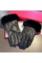Valentino Vlogo Reliëf Handschoenen Vrouwen Schapenvacht Met Konijn Bont Zwart
