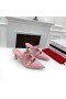 Valentino Romeinse Stud Hakken Muilezels Met Riemen Vrouwen Roze Kalfsleer