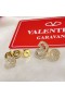 Valentino Mini VLogo Handtekening Hanger Oorbellen In Metalen Met Kristallen Ballen Goud