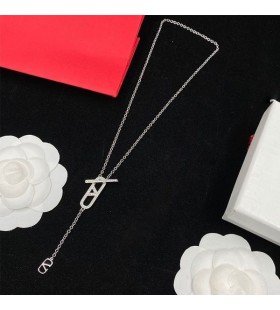 Valentino VLogo Handtekening Ketting In Metalen Met Kristallen, Zilver