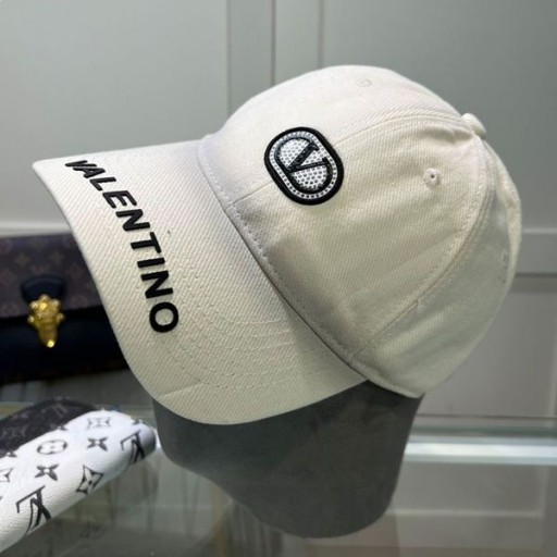 Valentino VLogo Allekirjoitus Kirje Baseball-Cap-Puuvilla-Valkoinen