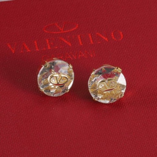 Valentino Mikro VLogo Allekirjoitus Korvakorut Metalli Kristalli Valkoinen