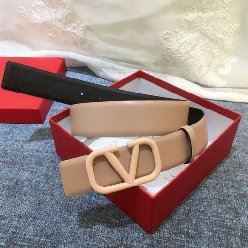 Valentino VLogo Allekirjoitus 40MM Vyö Logo Solki Aprikoosi Vasikannahka