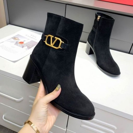 Valentino VLogo Allekirjoitus Nilkan Saappaat 65MM Naisten Suede Musta