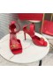 Valentino Vlogo Roman Buckle Sandals Women Calfskin Red