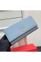 Valentino Suuri VLogo Allekirjoitus Bifold Lompakko Rakeinen Calfskin Taivas Sininen