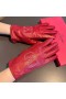 Valentino VLogo Embossed Gloves Women Sheepskin Red