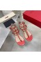 Valentinon Rockstud Flip-Flop Litteä Sandaalit Naisten Calfskin Punainen