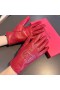 Valentino VLogo Embossed Gloves Women Sheepskin Red