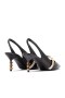 Valentinon Rockstud Slingback Pumput Veistämä Kantapää Naisten Caflskin Musta/Valkoinen