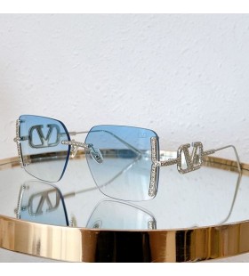 Valentino VA5033 Squared Aurinkolasit Metalli Runko Vlogo Kiteitä Hopea/Sininen