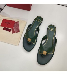 Valentino Yksi Stud Flip-Flop Dioja Naisten Calfskin Vihreä