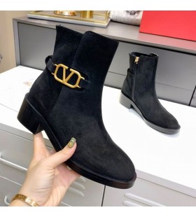Valentino VLogo Allekirjoitus Nilkan Saappaat 30MM Naisten Suede Musta