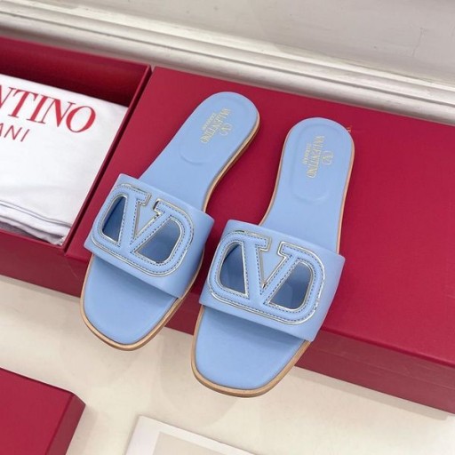 Valentino Vlogo De Coupe-Lames Femmes De Cuir De Veau Bleu