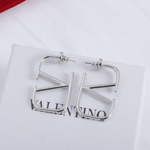Valentino Petit VLogo Signature Boucles D'Oreilles En Métal Argenté