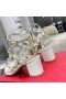 Valentino Rockstud Sandales Avec Bride À La Cheville Des Femmes De Cuir De Veau Blanc