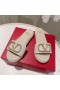 Valentino VLogo Signature Plate-Forme De Diapositives Femmes Cuir De Veau Grainé Gris