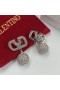Valentino Mini VLogo Signature Pendentif Boucles D'Oreilles En Métal Avec Des Boules De Cristal D'Argent