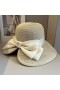 Valentino VLogo Signature D'Un Chapeau De Paille Avec Organza Arc Femmes Blanc