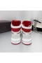Valentino Un Goujon De La Mi-Top Sneakers Unisexe En Cuir De Veau Blanc/Rouge