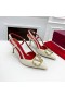 Valentino VLogo Signature Escarpins Avec Des Cristaux De Femmes De Cuir De Veau Blanc