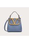 Valentino Small Supervee Handbag In Calfskin Sky Blue