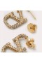 Valentino Mini VLogo Signature Boucles D'Oreilles En Métal Avec Cristaux D'Or
