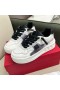 Valentino Un Goujon XL Low-Top Sneakers Unisexe en Cuir Nappa Blanc/Taupe