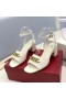 Valentino Vlogo De La Chaîne De Sandales De Femmes De Cuir De Veau Blanc