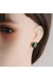 Valentino Micro VLogo Signature Boucles D'Oreilles En Métal Avec Crystal Green