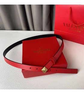 Valentino Un Stud Belt 20MM En cuir de Veau Rouge