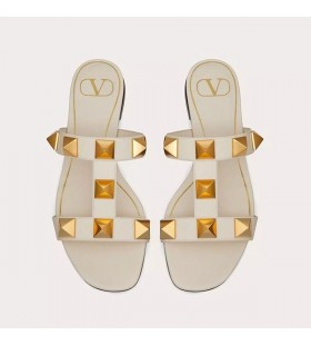 Valentino Romain Goujon Glisse Femmes En Cuir De Veau Blanc