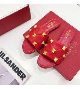 Valentino Romain Goujon Glisse Femmes En Cuir Nappa Rouge