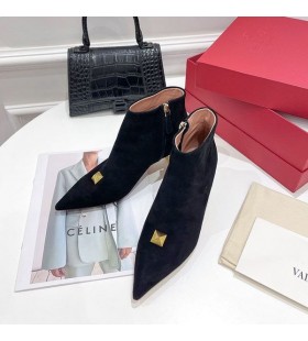 Valentino Un Goujon de la Cheville Bottines 50MM Femmes en Daim Noir