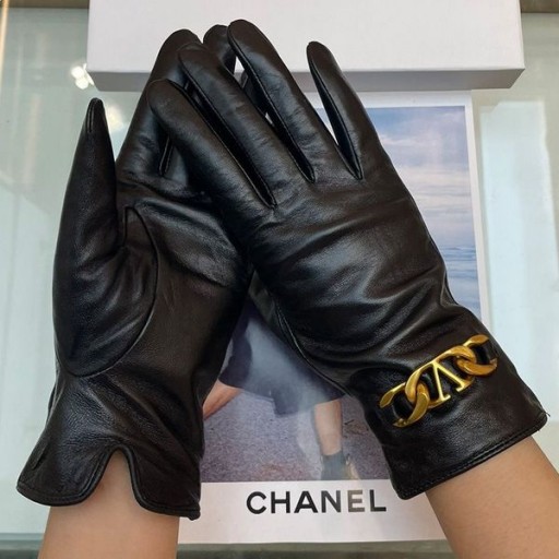 Valentino, Vlogo Kette Handschuhe Frauen Schaffell Schwarz/Gold