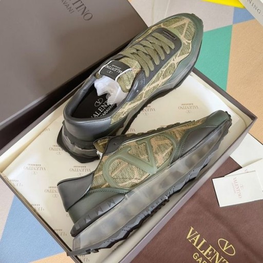 Valentino Lacerunner Sneakers Mit VLogo Männer Toile Iconographe Stoff Grün/Transparent