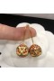 Valentino Kleine VLogo Signatur Haken Ohrringe In Metall Mit Strass-Kugeln, Gold/Rot