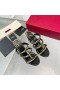 Valentino Rockstud Dicken Betuchte Folien Mit No-Limit-Ohrstecker Frauen Kalbsleder Schwarz