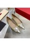 Valentino, VLogo Signatur Ballerina-Mit-Kristallen-Frauen Kalbsleder Gold