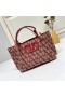 Valentino Kleine VLogo Signatur Shopping-Bag Mit Nieten In Toile Iconographe Stoff Rot